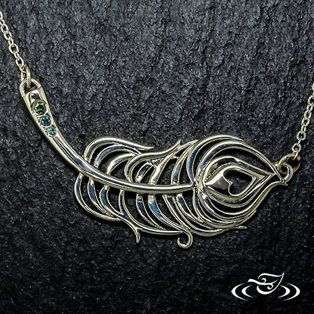 Silver 2025 peacock necklace