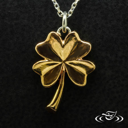 Bronze And Silver 4 Leaf Clover Pendant