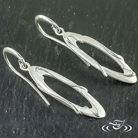 Silver Art Nouveau Inspired Dangle Earrings 