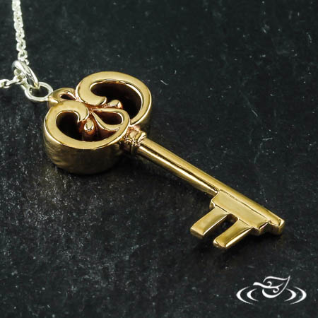 Bronze And Silver Key Pendant