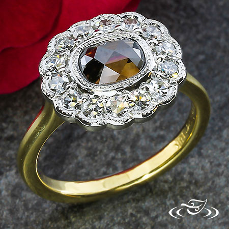 Ringhammer Collection- Cognac Rosecut Diamond Engagement Ring 