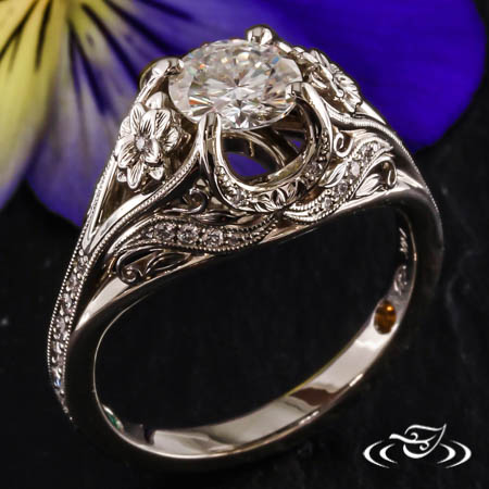 Lotus Dome  Engagement Ring