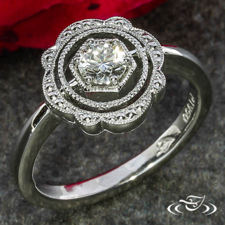 Platinum Antique Inspired Engagement Ring