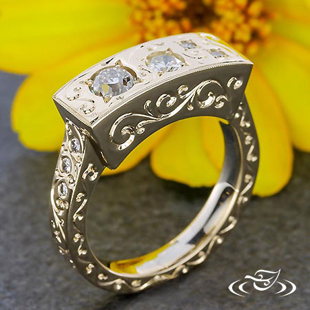 Diamond Constellation And Scroll Ring