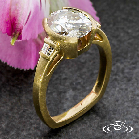 14Kt Yellow Contemporary Engagement Ring