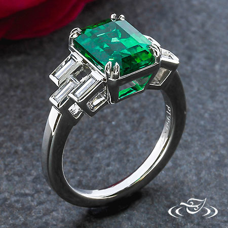 Emerald And Diamond Engagement Ring