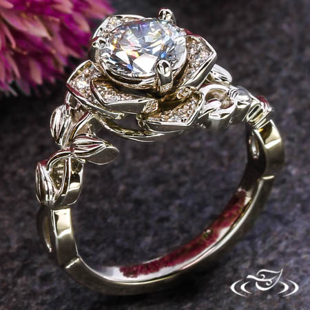 Diamond Lotus Engagement Ring