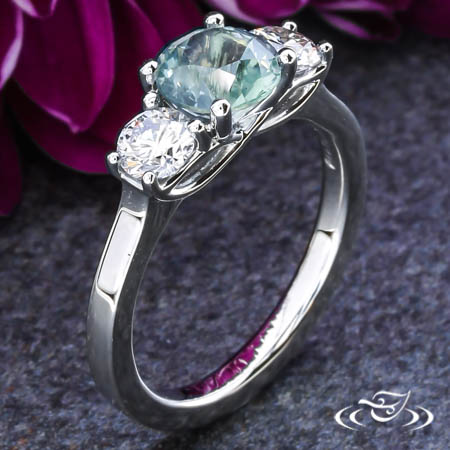Three Stone Sapphire & Diamond Ring