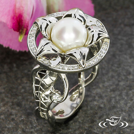 Blooming Pearl Engagement Ring