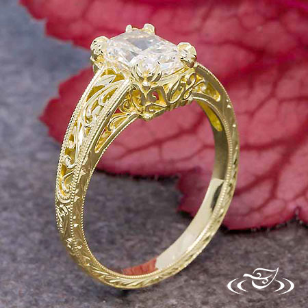 Golden Victorian Engagement Ring 