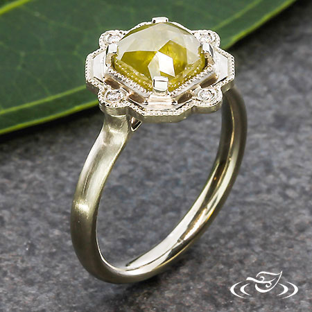 Contemporary Solitaire With Rose Cut Diamond