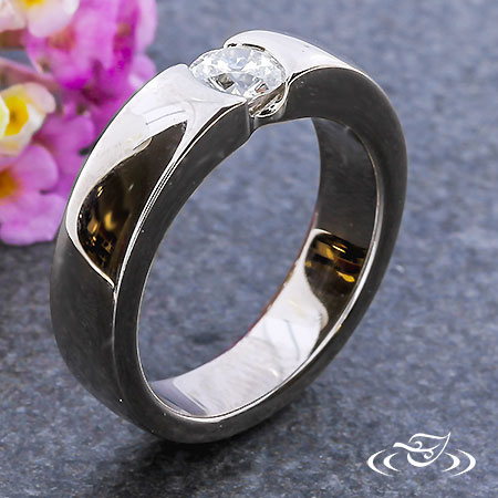 Flush Set Diamond Engagement Ring