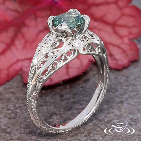 Montana Sapphire Pierced Engagement Ring