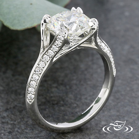 Platinum Diamond Melee Engagement Ring