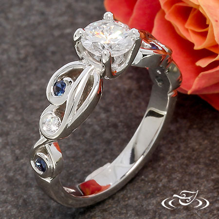 Sapphire Swirl Engagement Ring