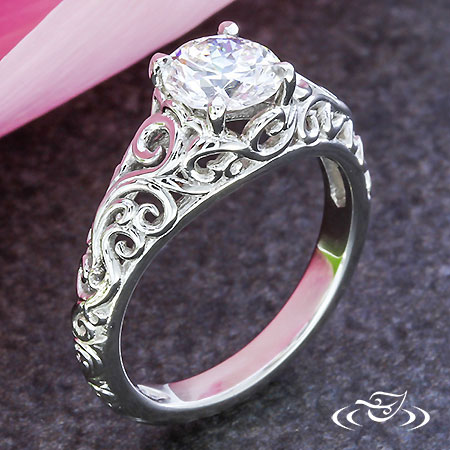 Platinum Curl Engagement Ring