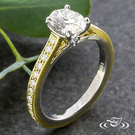 Oval Gold And Platinum Engagement Ring