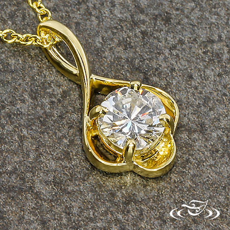 Golden Drop Diamond Pendant