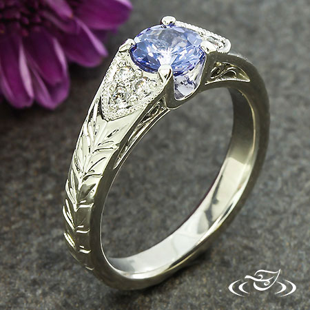 Platinum Retro Engagement Ring