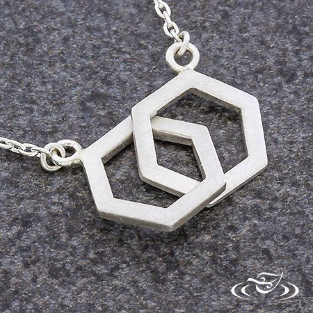 Continuum Sterling Silver Interlocking Hexagon Pendant 
