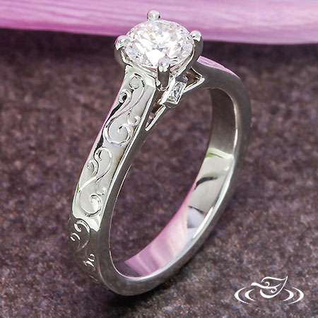Flowing Swirl Engagement Ring