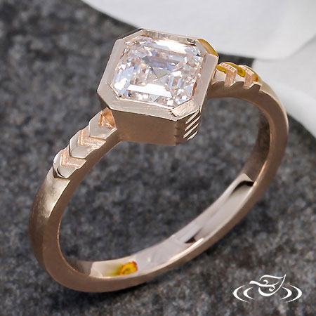 Art Deco Rose Gold Engagement Ring
