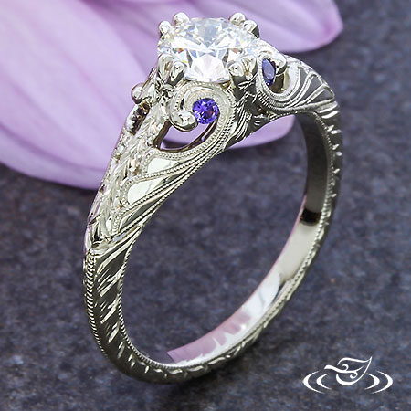 Violet Sapphire Vintage Engagement Ring