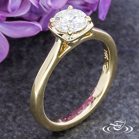 Yellow Gold Geometric Solitaire