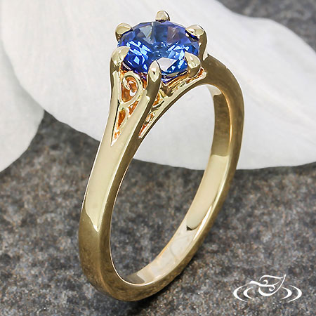 Filigree & Sapphire Engagement Ring