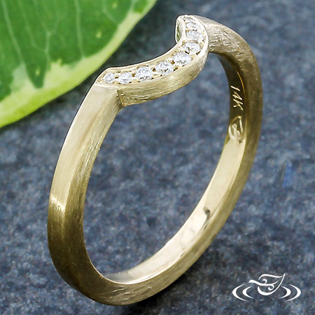 Diamond Half Moon Wedding Band