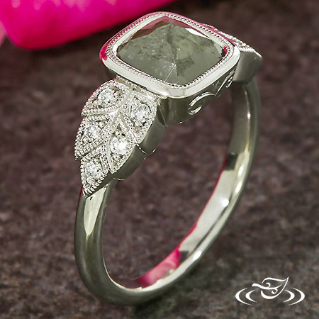 Custom Rustic Inspired Antique Engagement Ring 