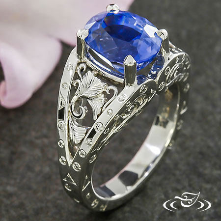 Unique Nature-Inspired Sapphire Ring