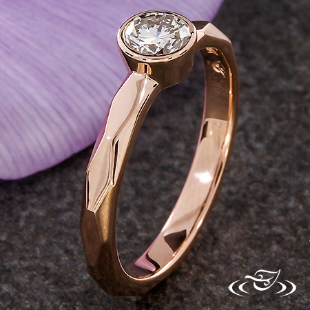 Rose Gold Facet Engagement Ring