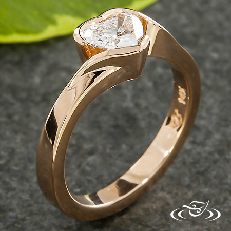 Rose Gold Wrap Heart Diamond Engagement Ring