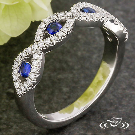 Woven Band With Blue Sapphires