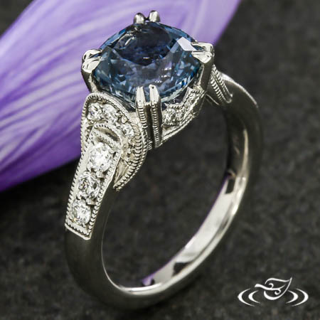 Montana Sapphire Art Deco Engagement Ring