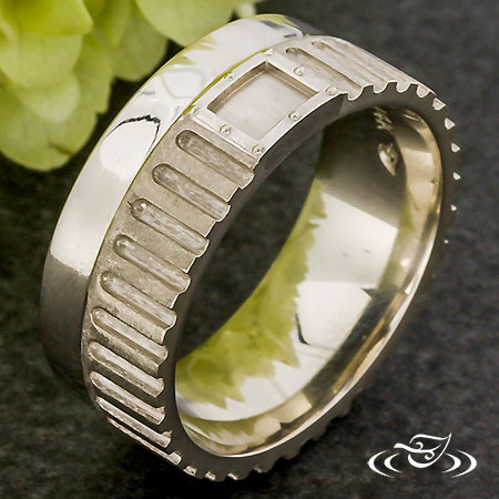Ancient Roman Column Wedding Band