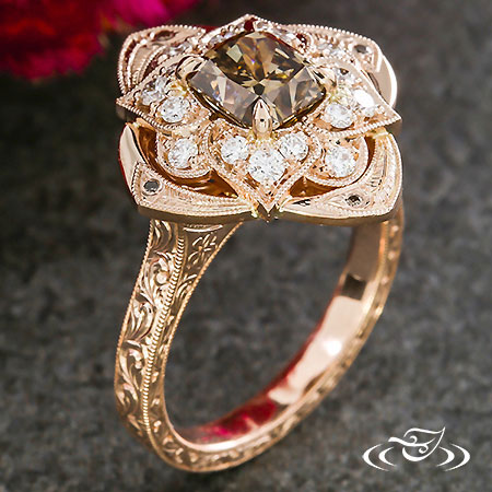 Floral-Inspired Champagne Diamond Ring