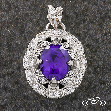Violet Sapphire & Diamond Pendant
