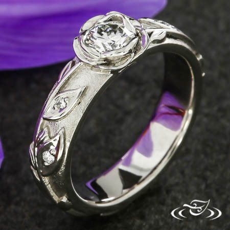 Rose Bezel Engagement Ring