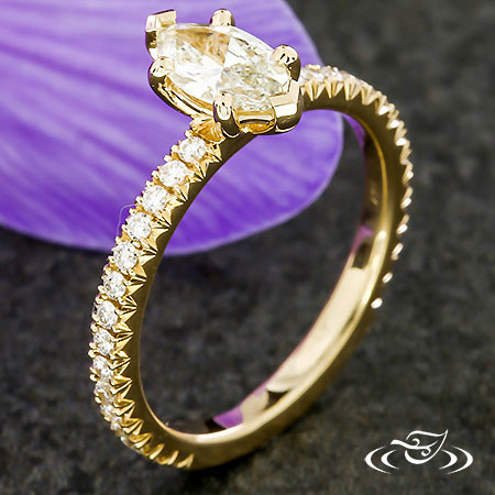 Custom 14K Yellow Gold Diamond Engagement Ring