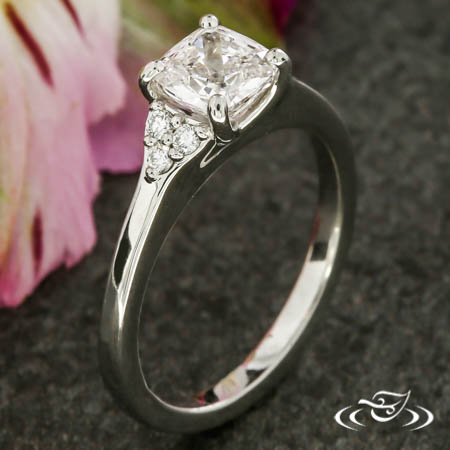 Cushion Diamond Solitaire With Diamond Accents