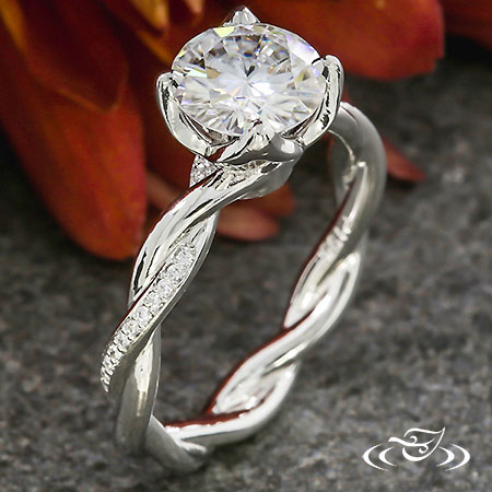 Platinum Twist Style Engagement Ring