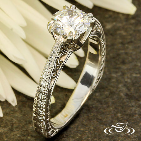 Platinum Reverse Taper Engagement Ring