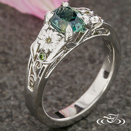 Montana Sapphire & Daisy Engagement Ring