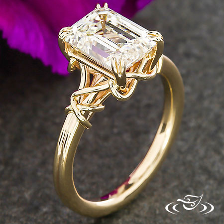 Twisting Golden Strand Engagement Ring