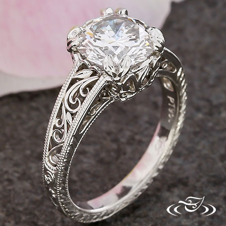Victorian Filigree Engagement Ring