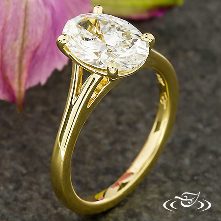Golden Oval Engagement Ring