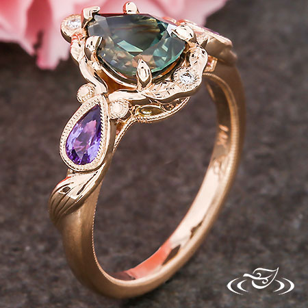 Botanical Inspired Sapphire Engagement Ring