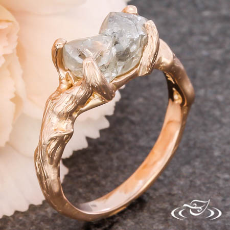 Tree Branch Ring With Rough Diamond